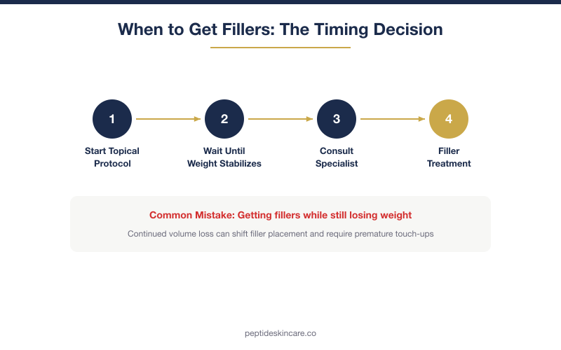 When to get fillers for Ozempic face: timing decision flowchart