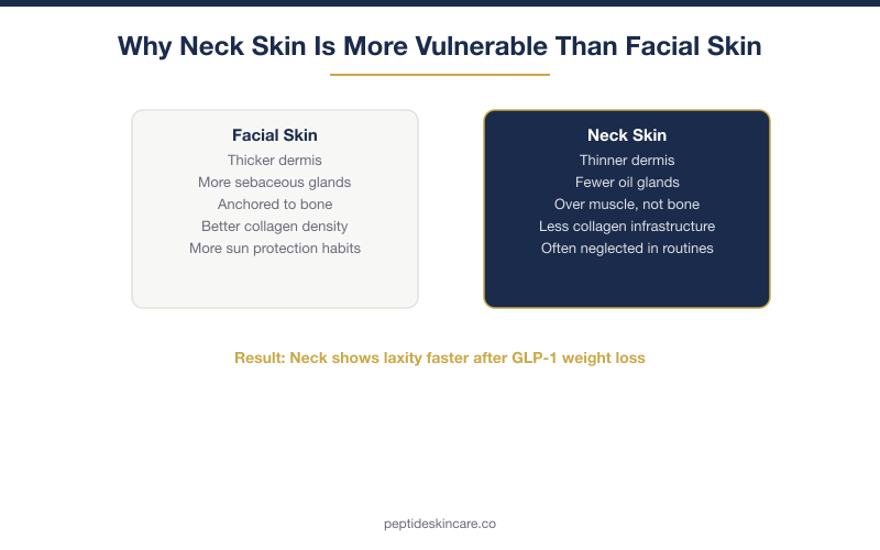 Comparison of facial skin vs neck skin vulnerability factors